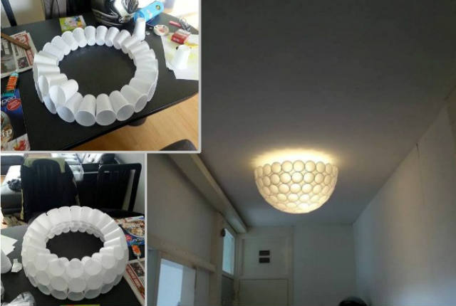 Műanyag pohár lámpa