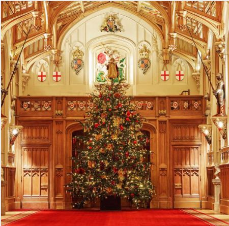 A windsori kastély karácsonyi dekorációja